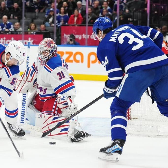Matthews retakes NHL goal lead, but Maple Leafs fall to Rangers in 'fluky' loss